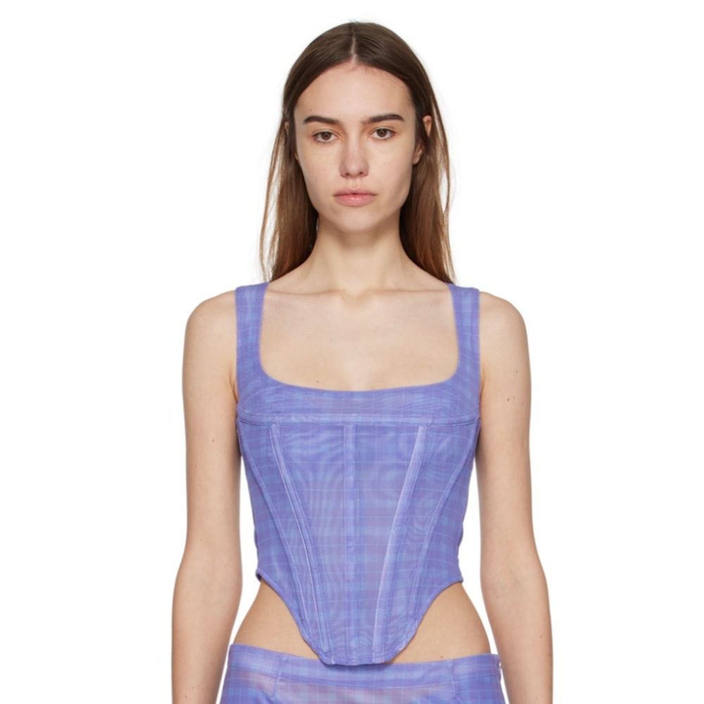 Miaou Ourple Plaid Corset